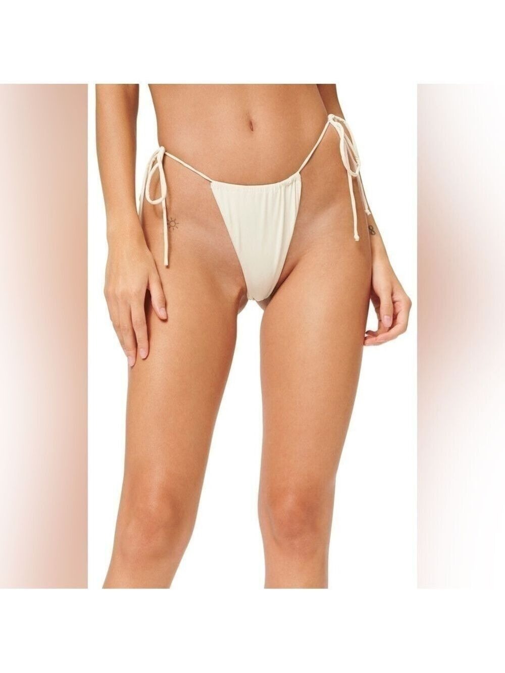 Good American Tiny Ties Bikini Bottoms, Women’s Size 4 - Ivory